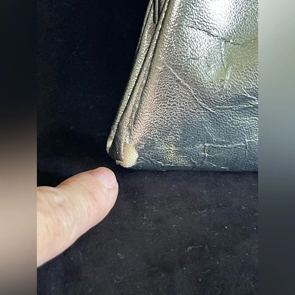 Beautiful vintage silver with chain clutch handbag 1950s